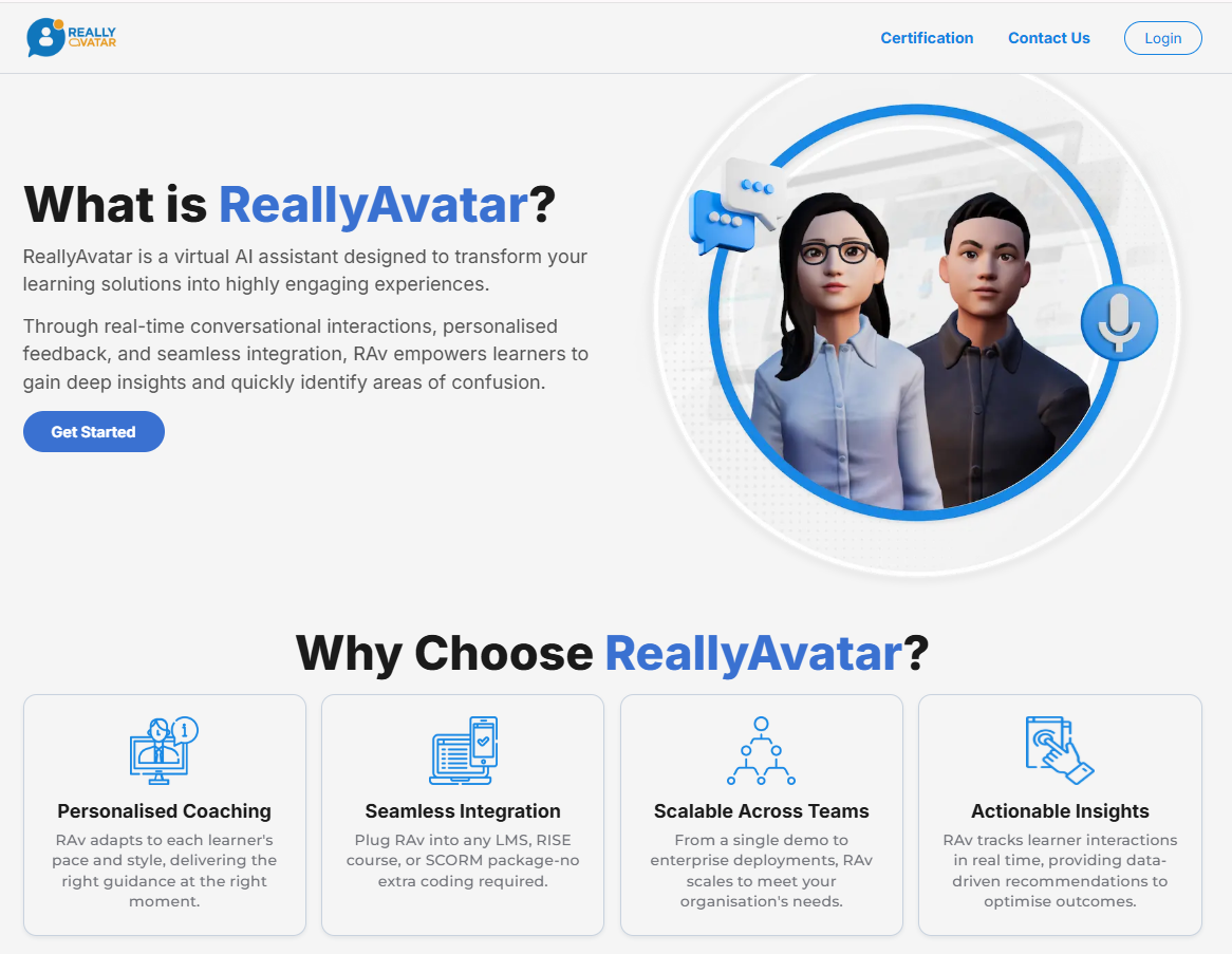 ReallyAvatar AI avatar platform interface