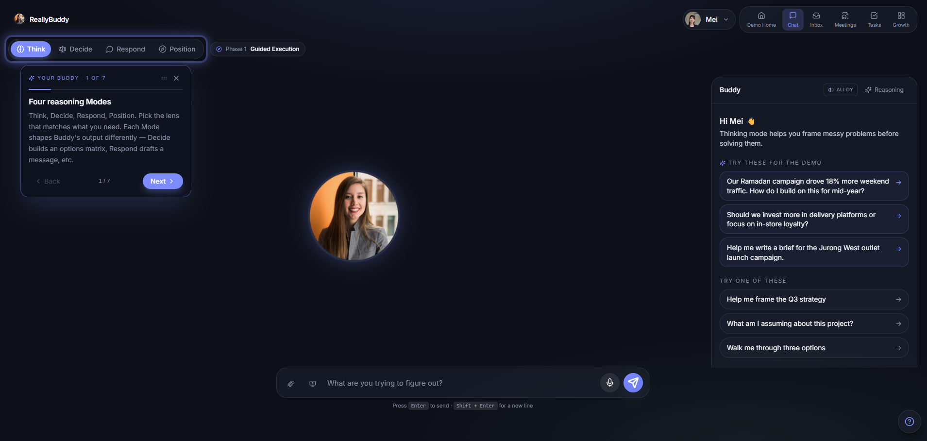 ReallyBuddy AI performance companion interface
